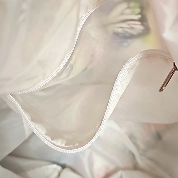 Womens White w/ Black and Multi Color Butterflies Tote Sac Shopping Shoulder Bag - Picture 7 of 8